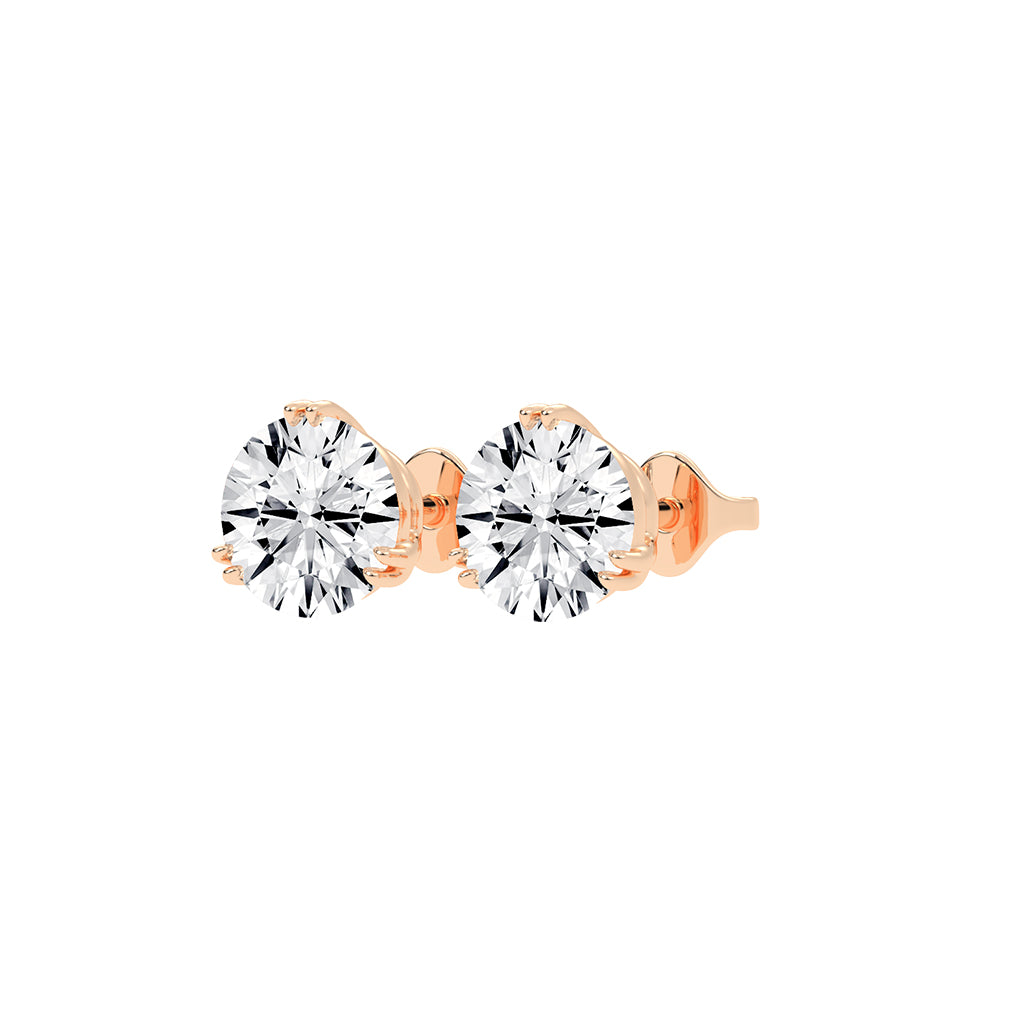 Classic Three-Prong Stud Earrings