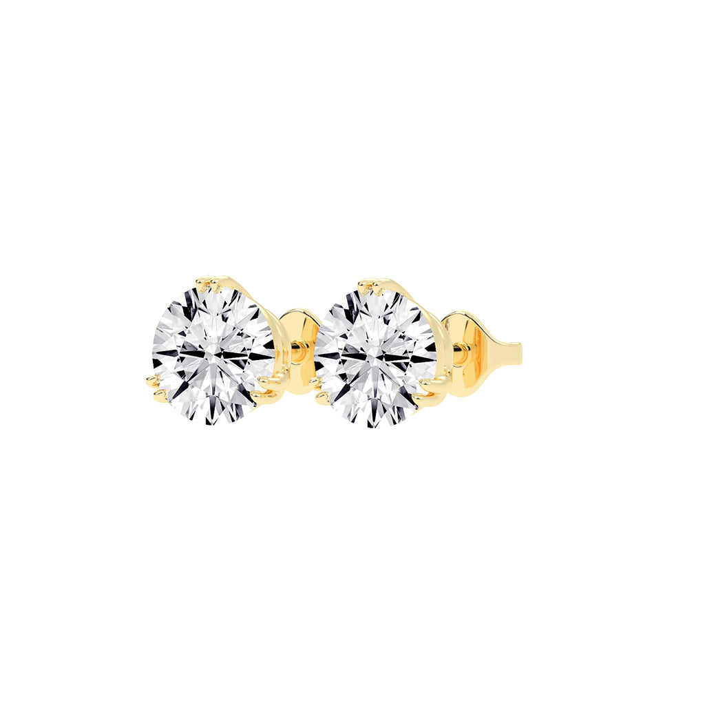 Classic Three-Prong Stud Earrings