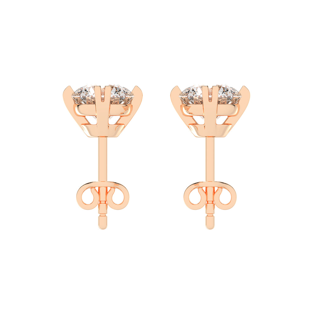 Modern Square-Set Round Stud Earrings