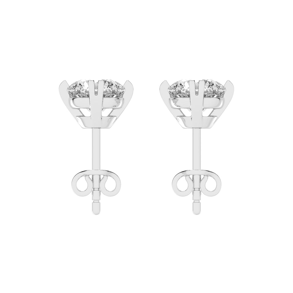 Modern Square-Set Round Stud Earrings