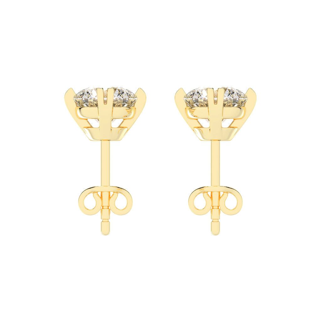Modern Square-Set Round Stud Earrings