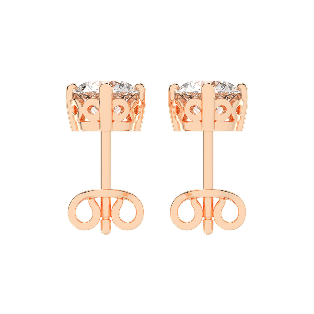 Brilliant Round Studs with Unique Bezel