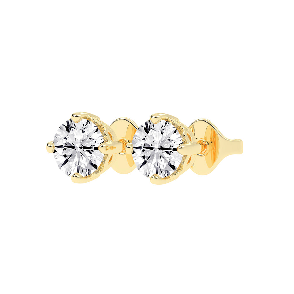 Brilliant Round Studs with Unique Bezel
