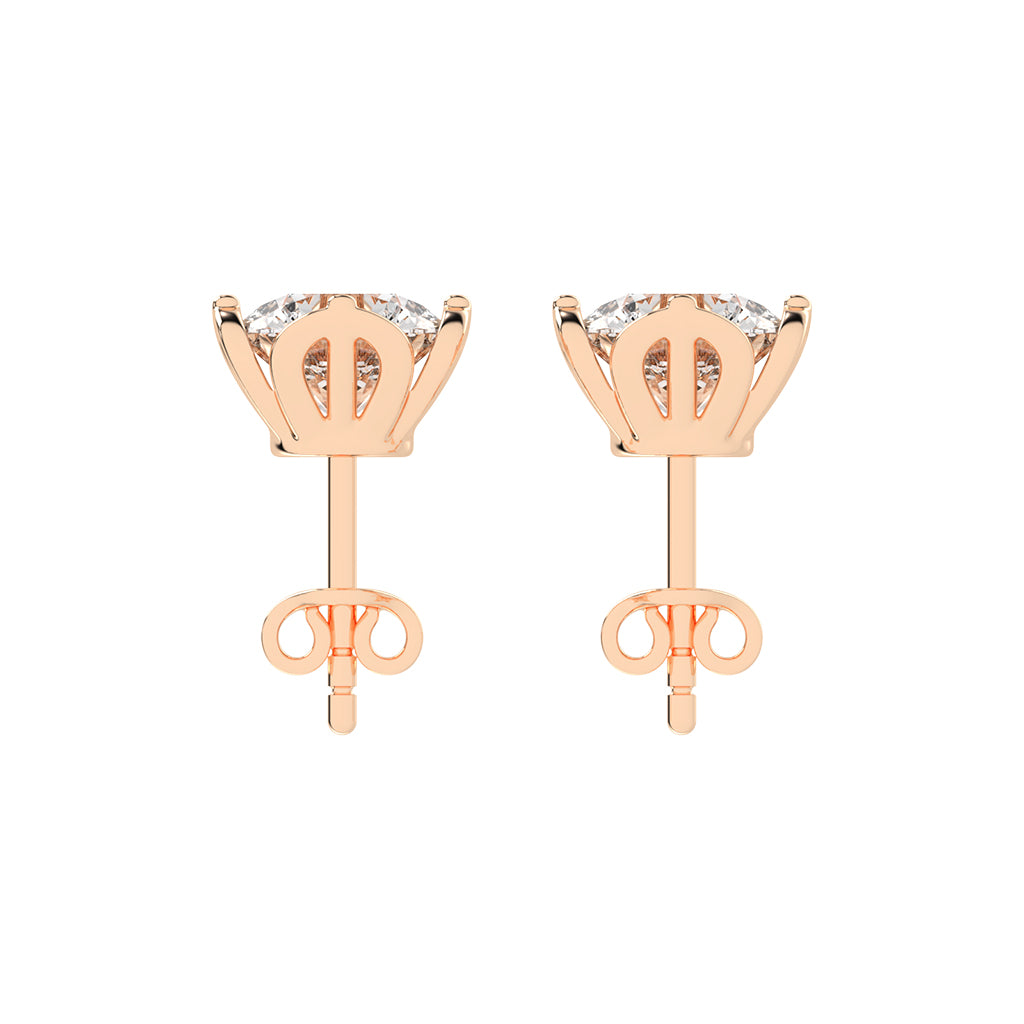 Modern X-Prong Solitaire Stud Earrings