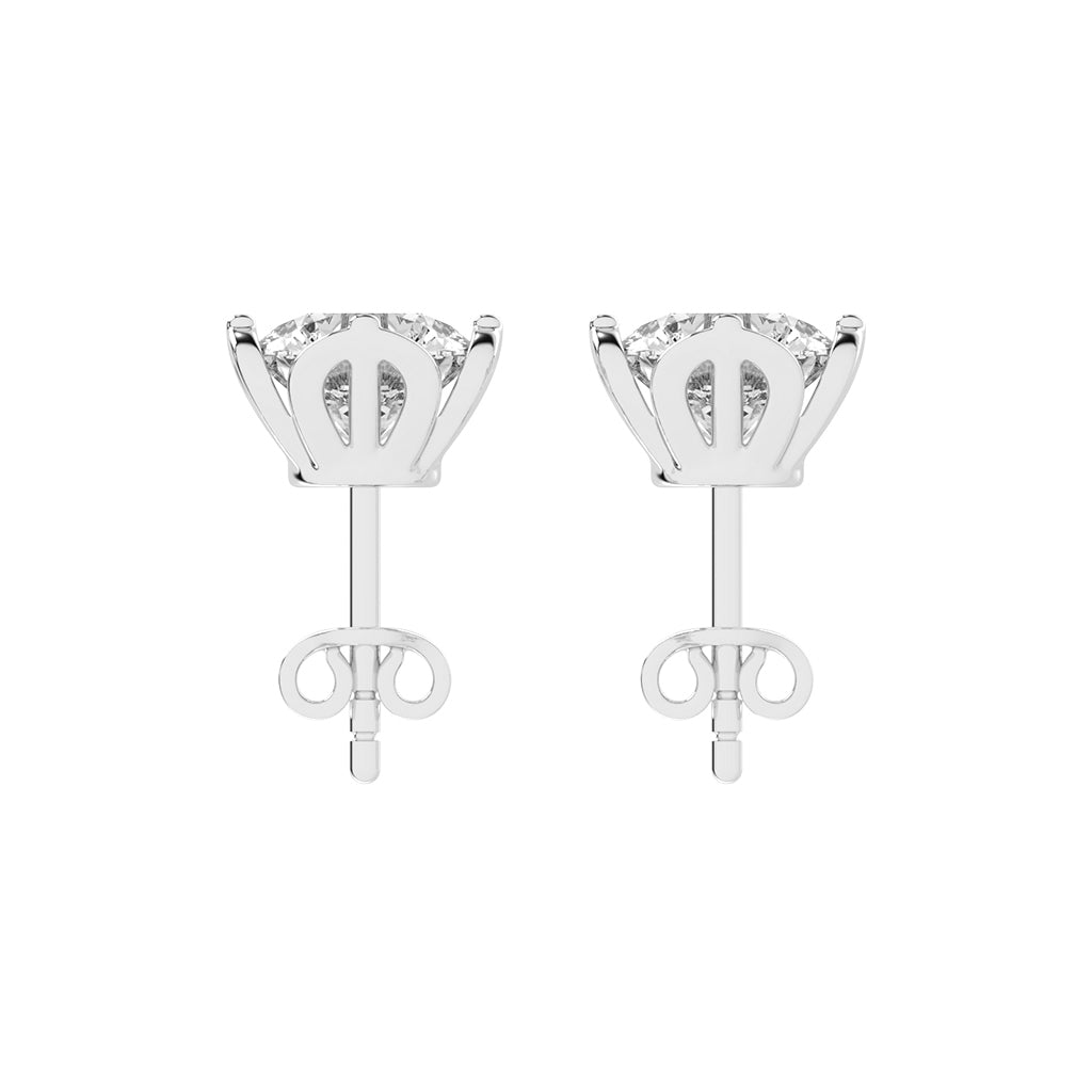 Modern X-Prong Solitaire Stud Earrings
