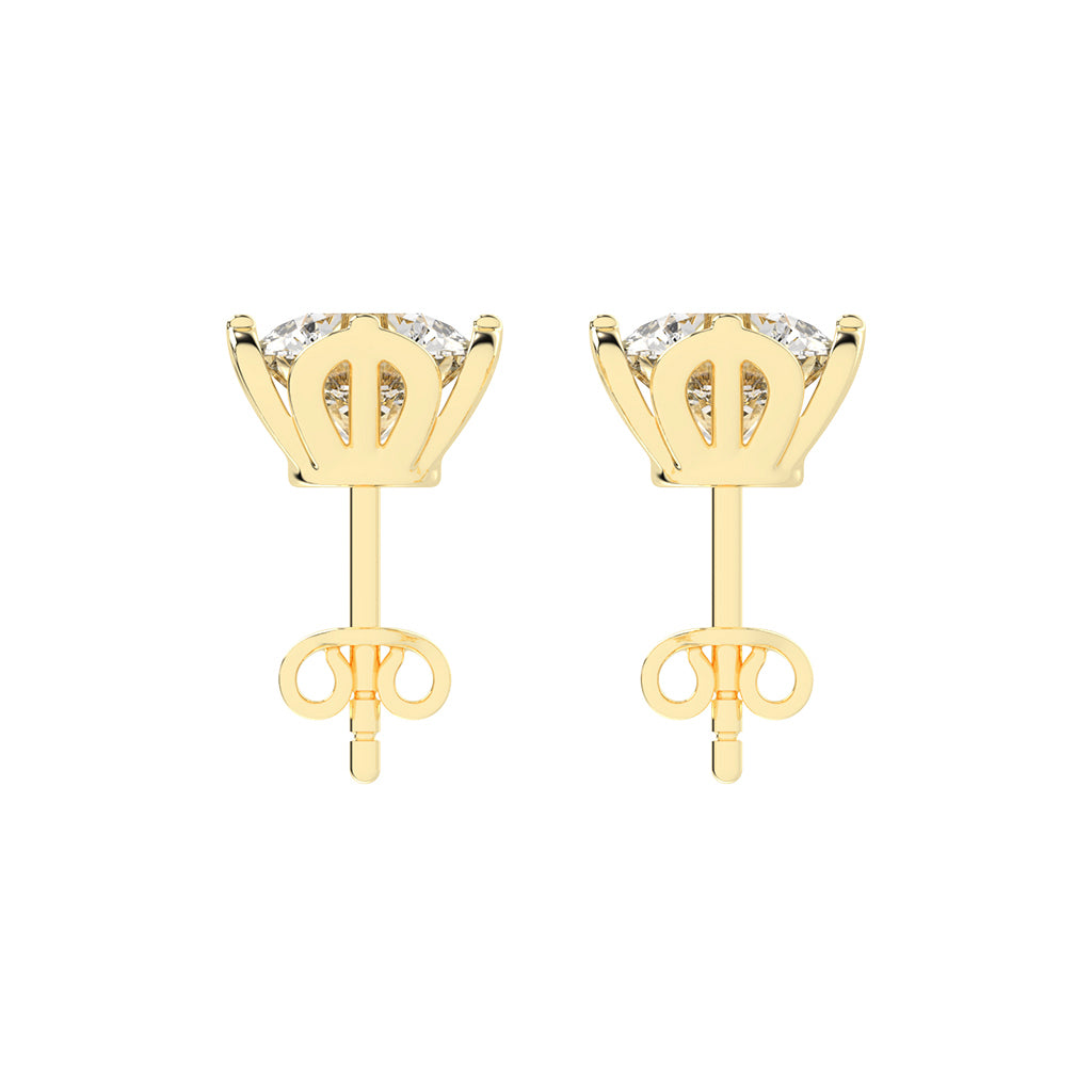 Modern X-Prong Solitaire Stud Earrings