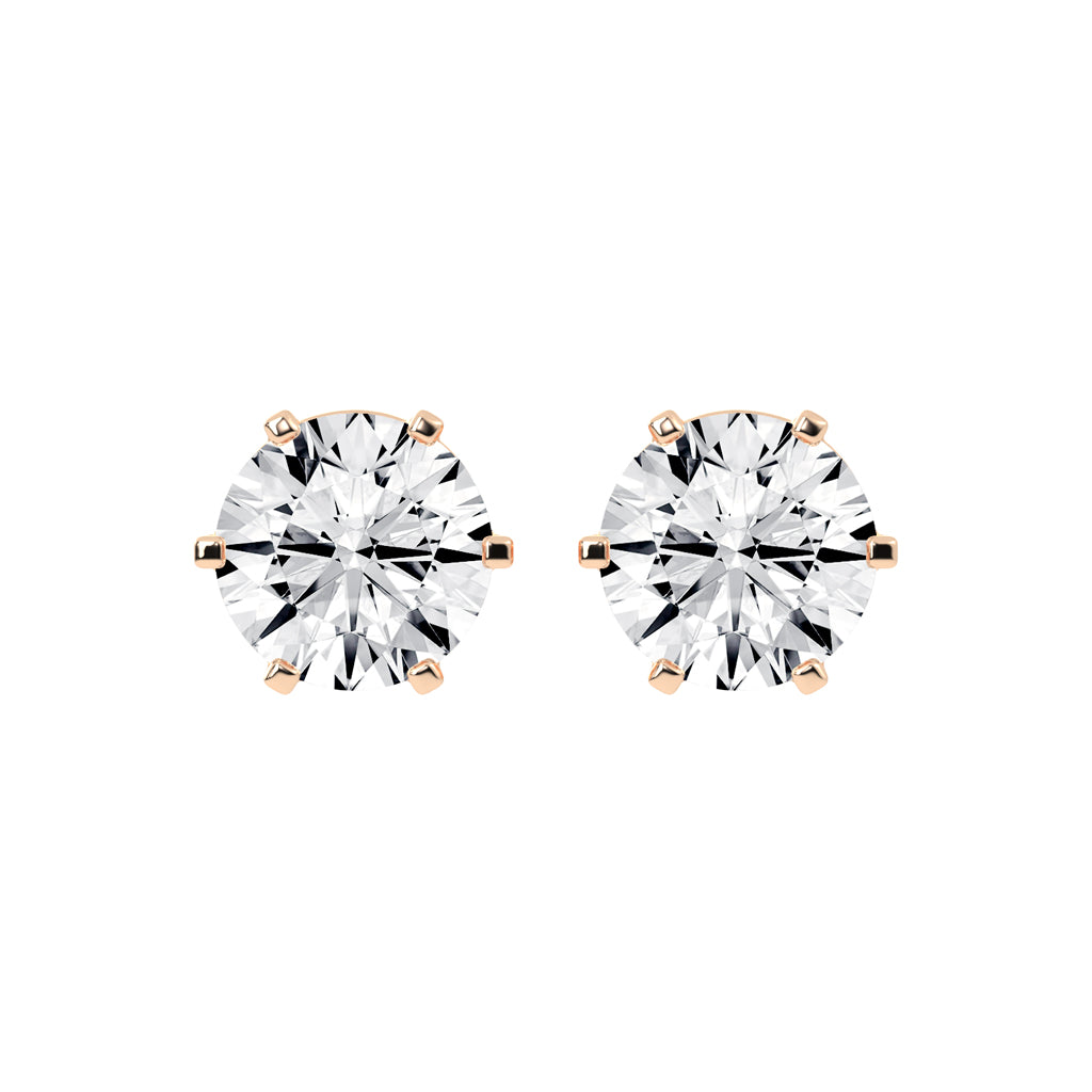 Timeless Six-Prong Round Stud Earrings