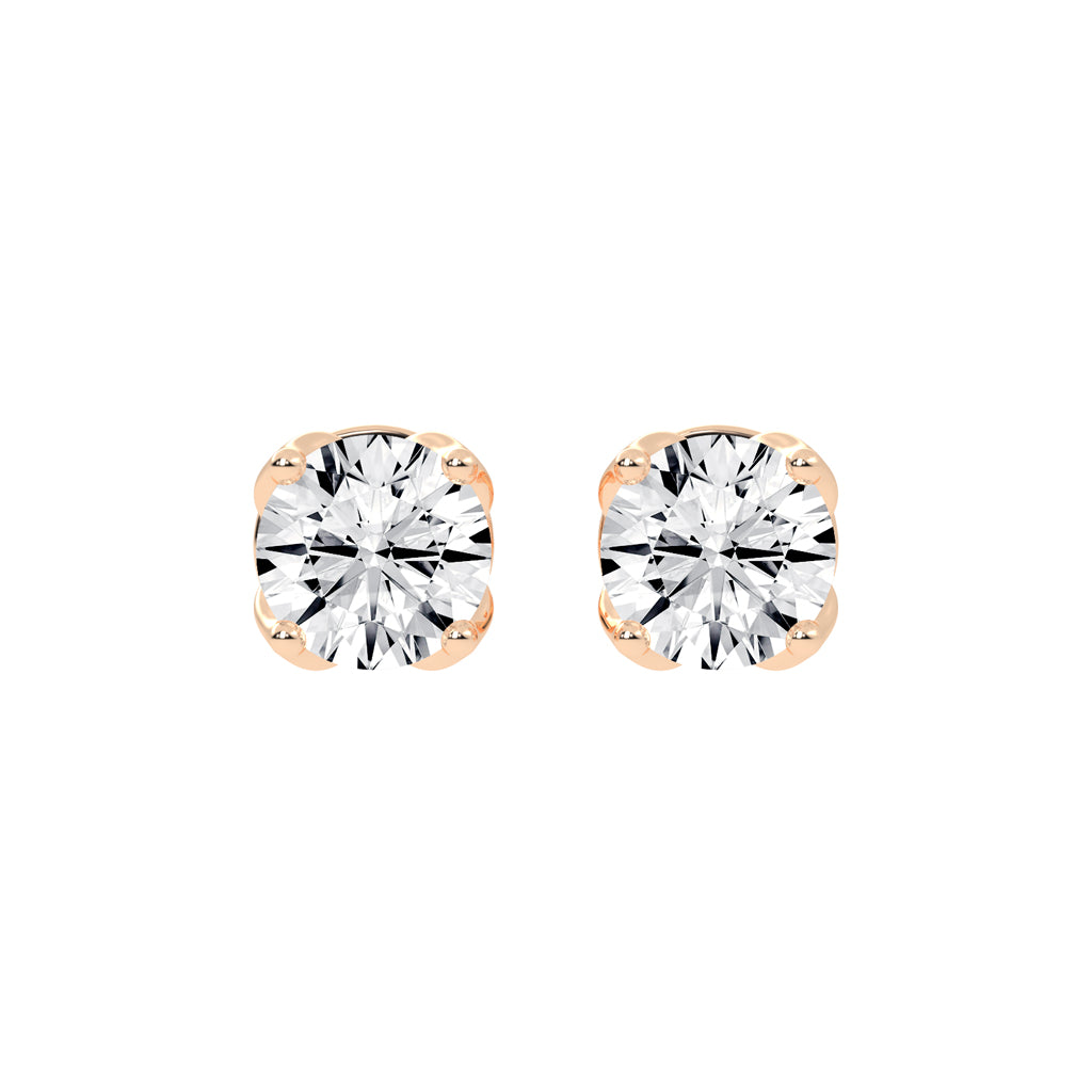 Classic Bezel-Set Round Stud Earrings