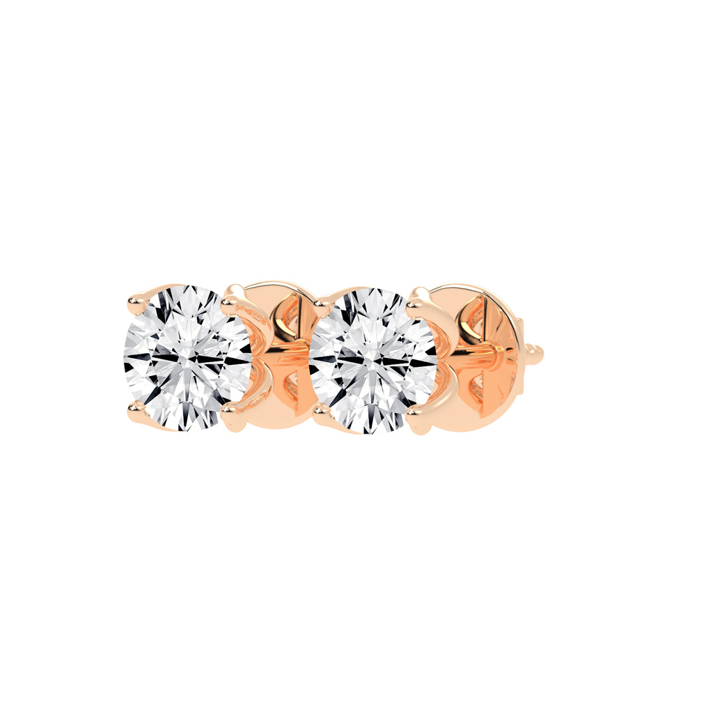 Classic Bezel-Set Round Stud Earrings