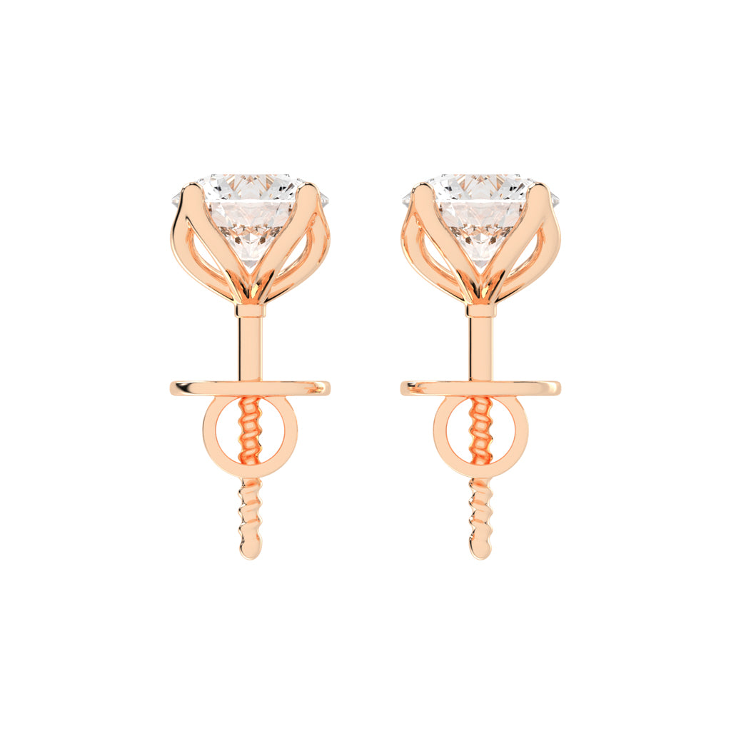 Classic Bezel-Set Round Stud Earrings