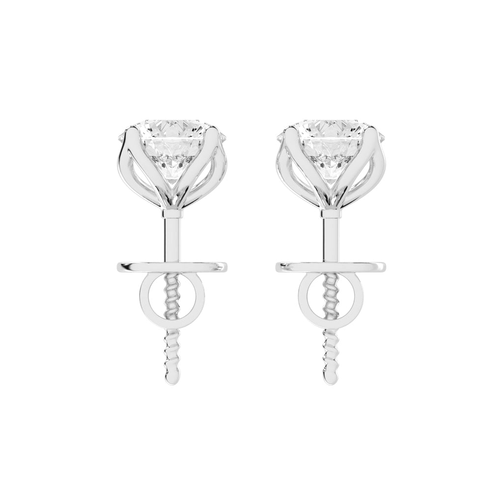 Classic Bezel-Set Round Stud Earrings