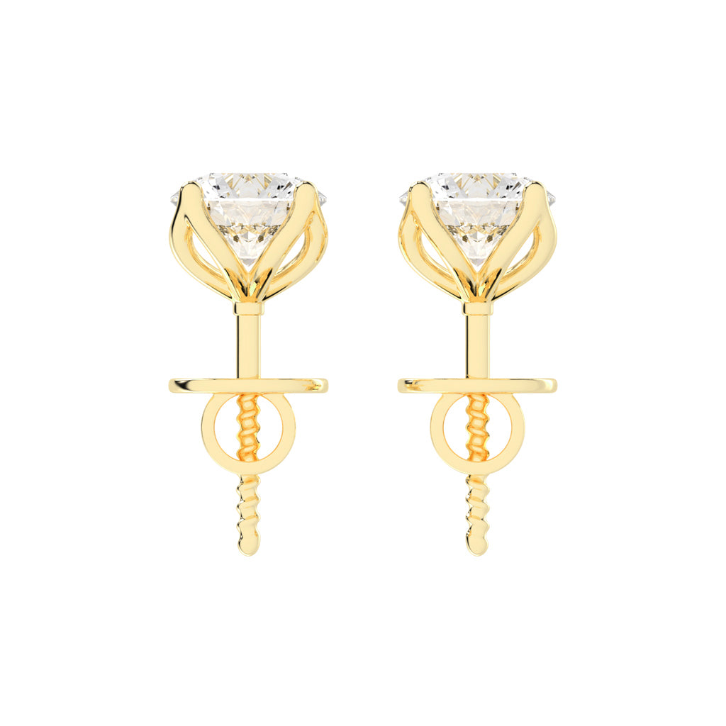 Classic Bezel-Set Round Stud Earrings