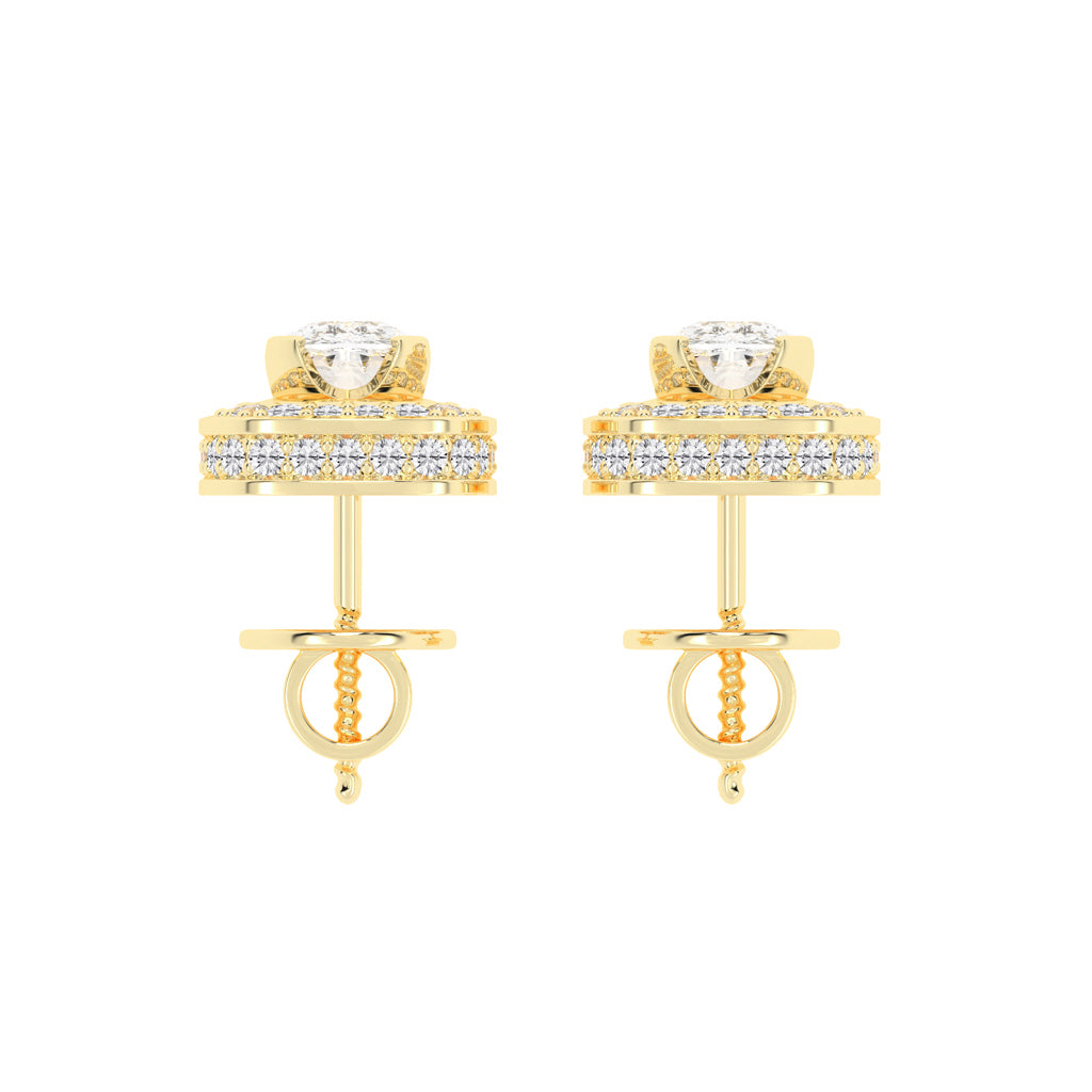 Double Halo Cushion-Cut Stud Earrings
