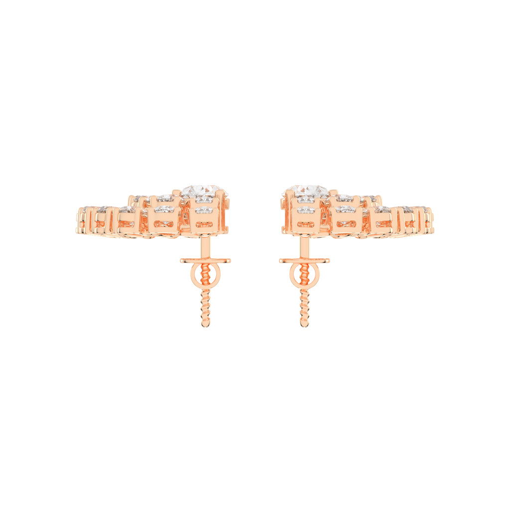 Radiant Fan Cluster Pear Diamond Studs