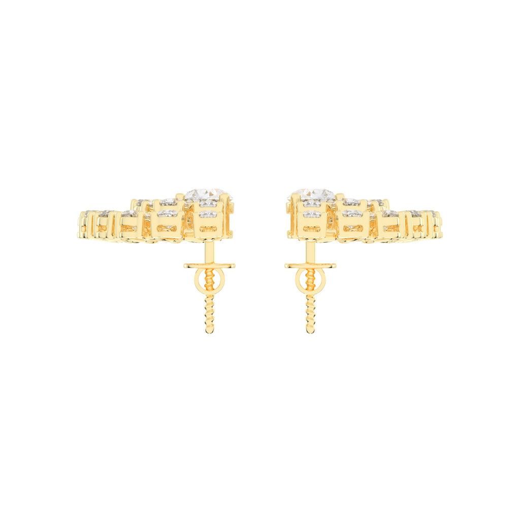 Radiant Fan Cluster Pear Diamond Studs