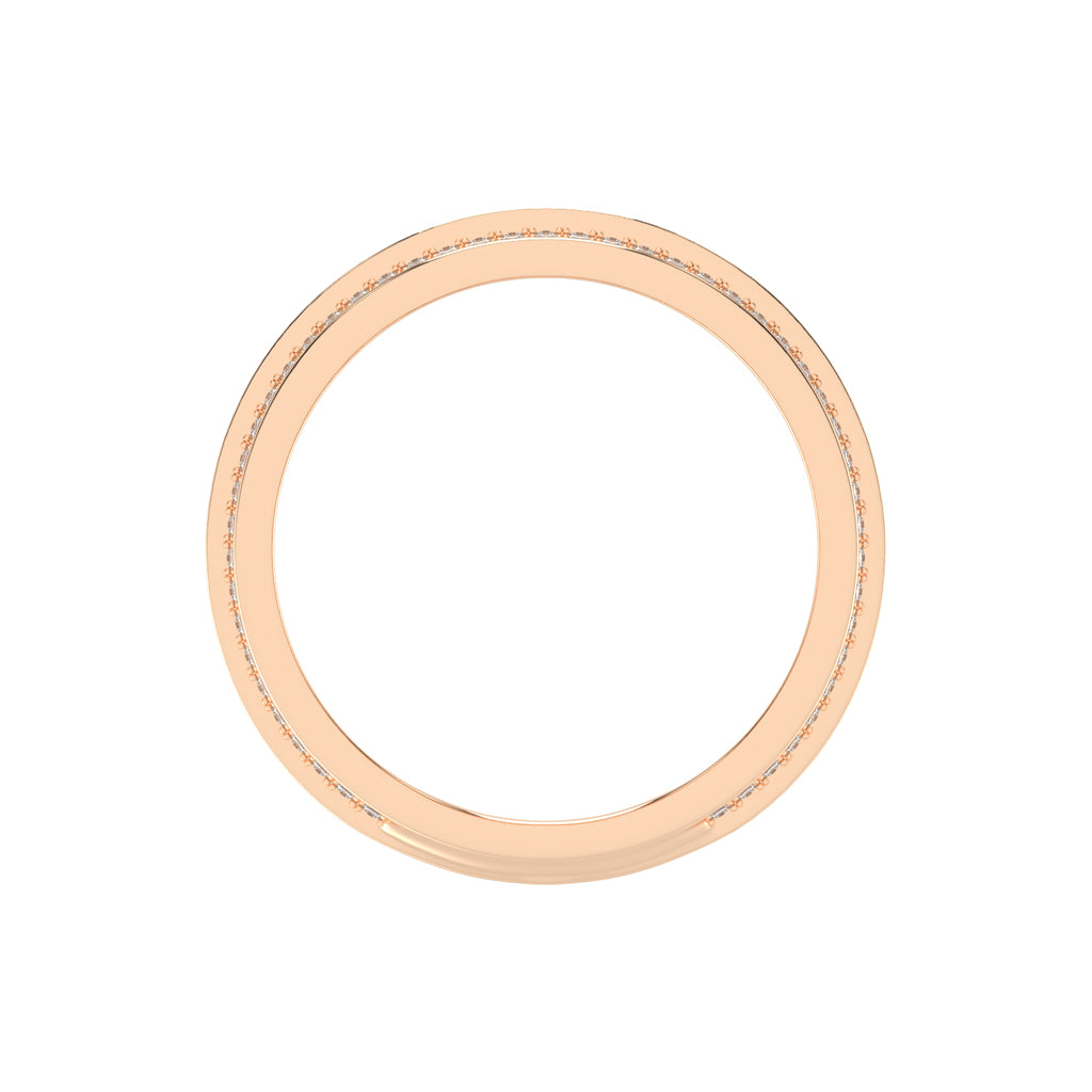 Luxury MultiRow Diamond Eternity Band Elegant Rose Gold Milgrain Accent Statement Ring