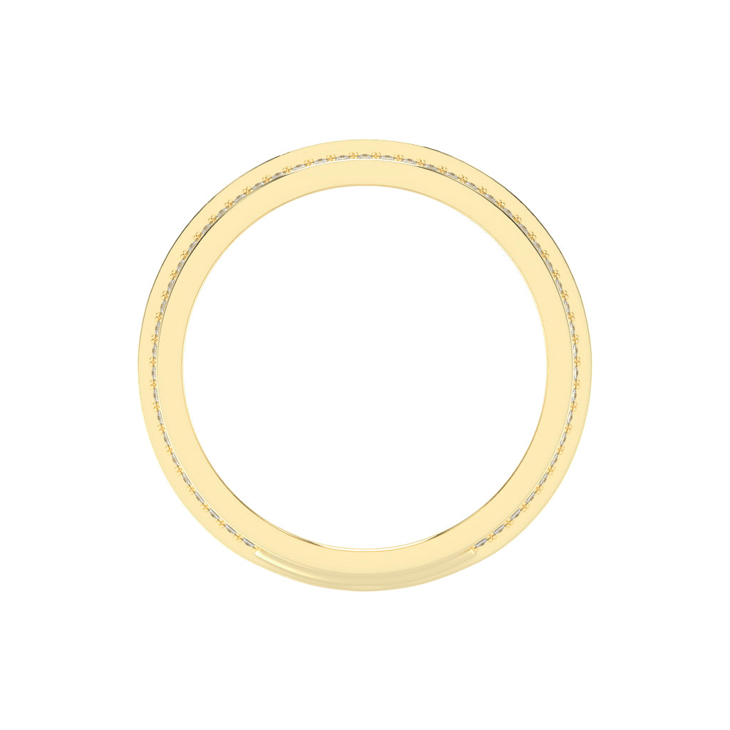 Luxury MultiRow Diamond Eternity Band Elegant Rose Gold Milgrain Accent Statement Ring