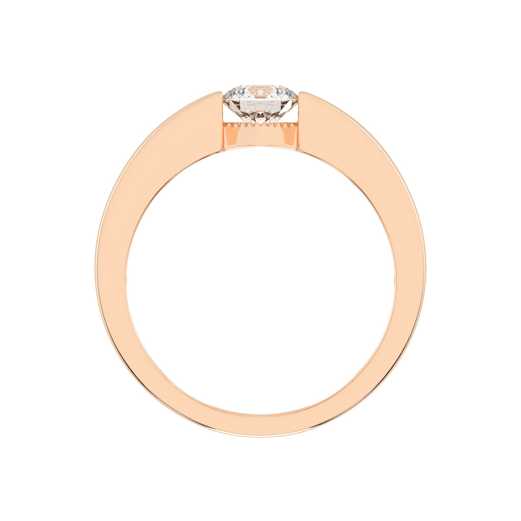 Luxury Floating Solitaire Diamond Mens Ring Contemporary Platinum Tension Style Statement Band