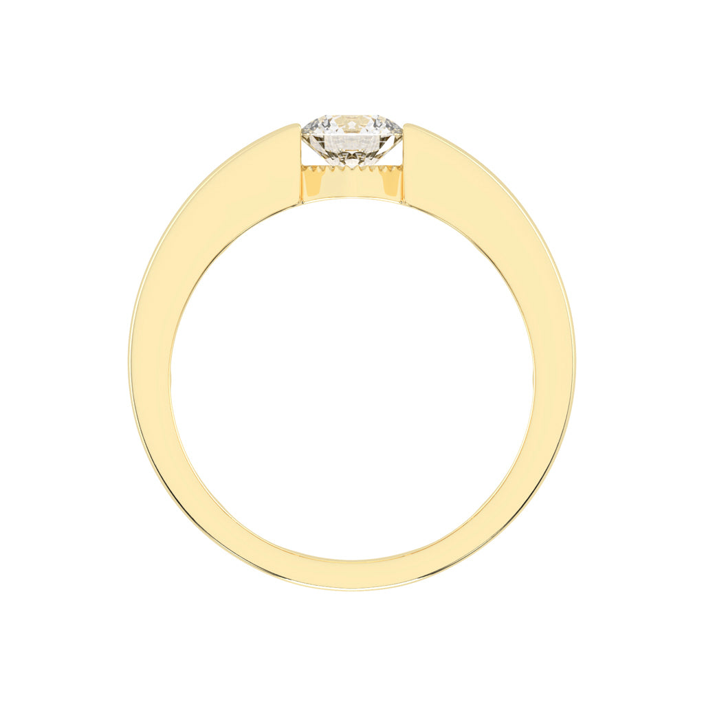 Luxury Floating Solitaire Diamond Mens Ring Contemporary Platinum Tension Style Statement Band