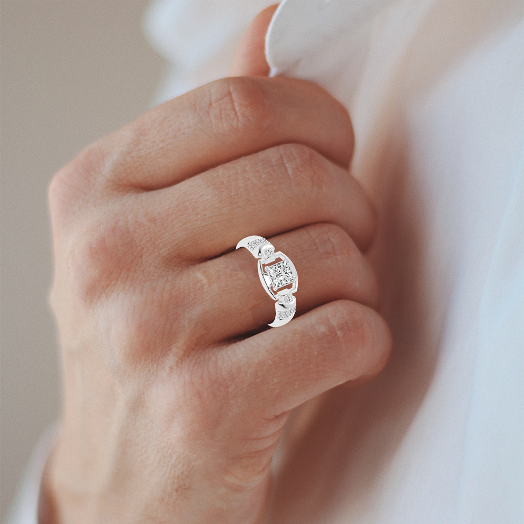1Ct Princess Shape Solitaire