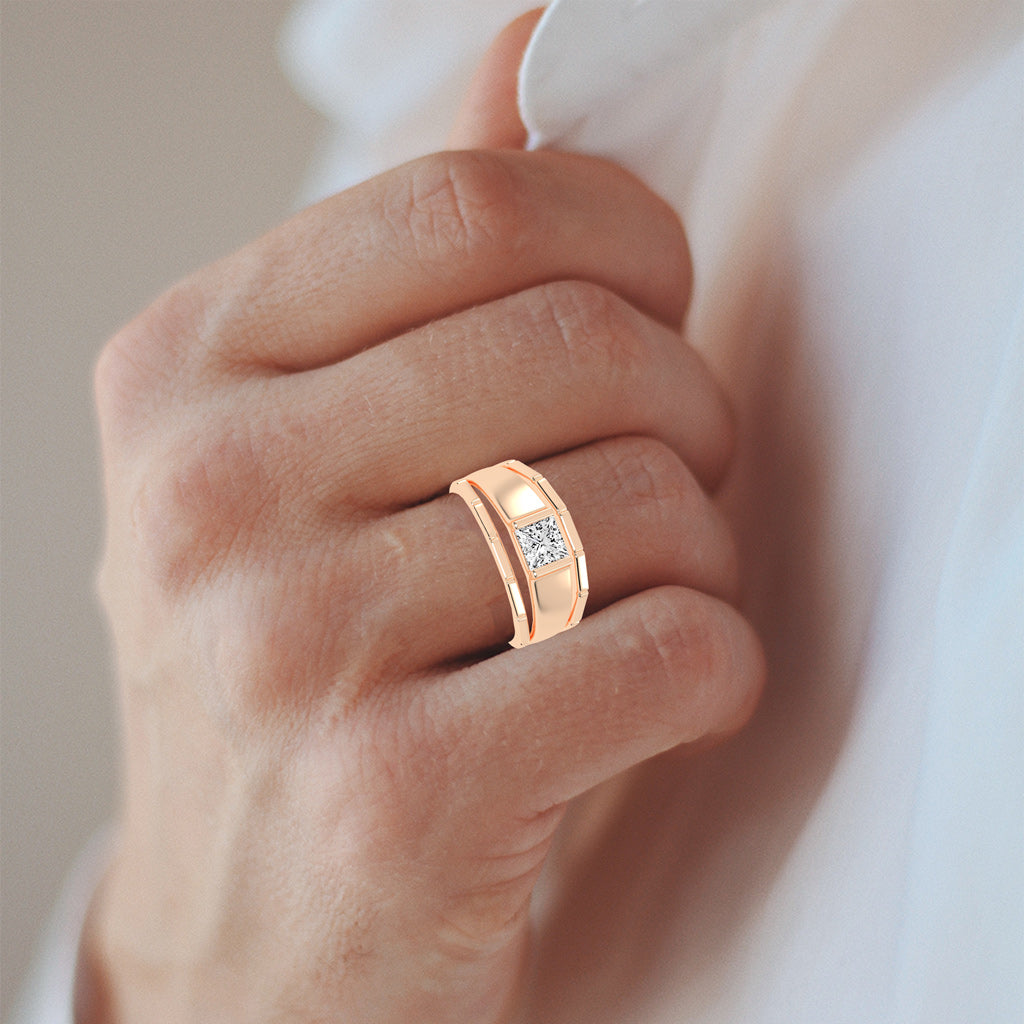 Golden Glow 1.00Ct Princess Shape Diamond