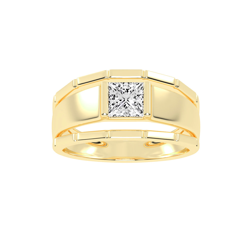 Golden Glow 1.00Ct Princess Shape Diamond