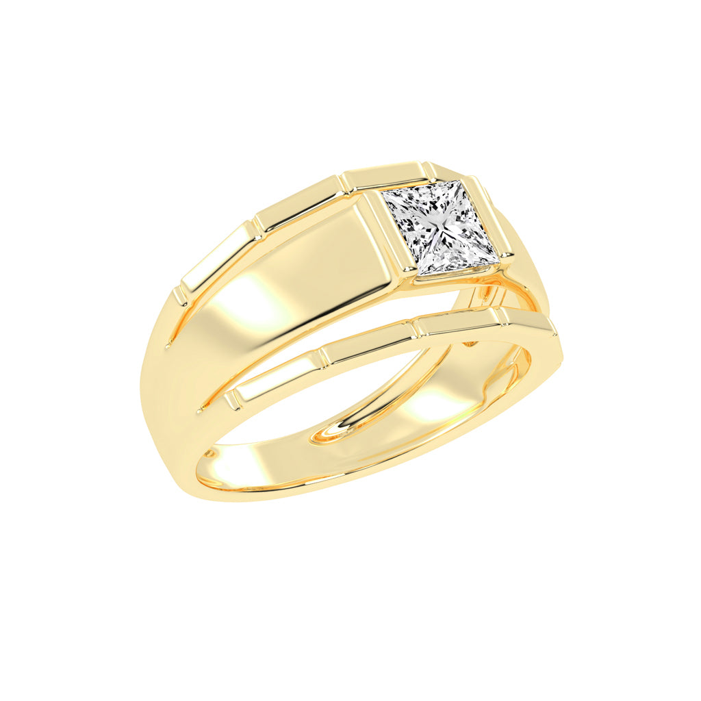 Golden Glow 1.00Ct Princess Shape Diamond