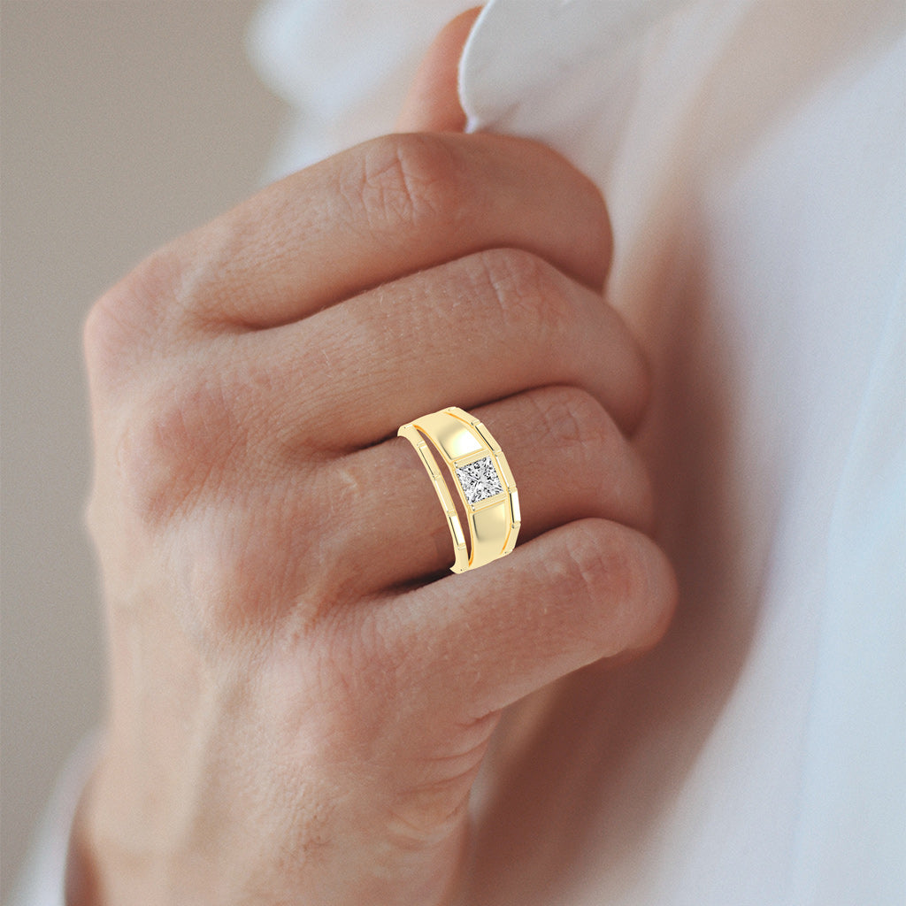 Golden Glow 1.00Ct Princess Shape Diamond