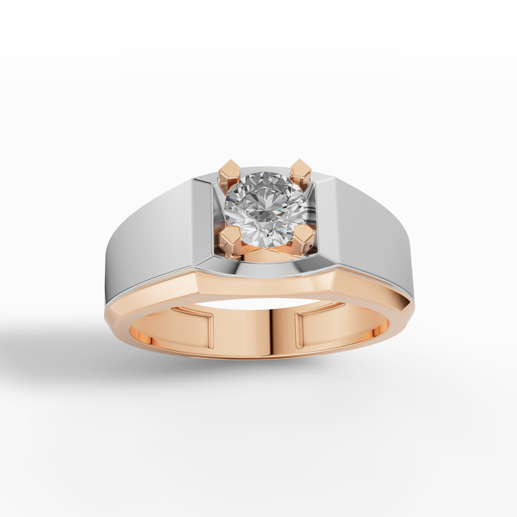 Solitaire Two-Tone Men's Diamond Ring