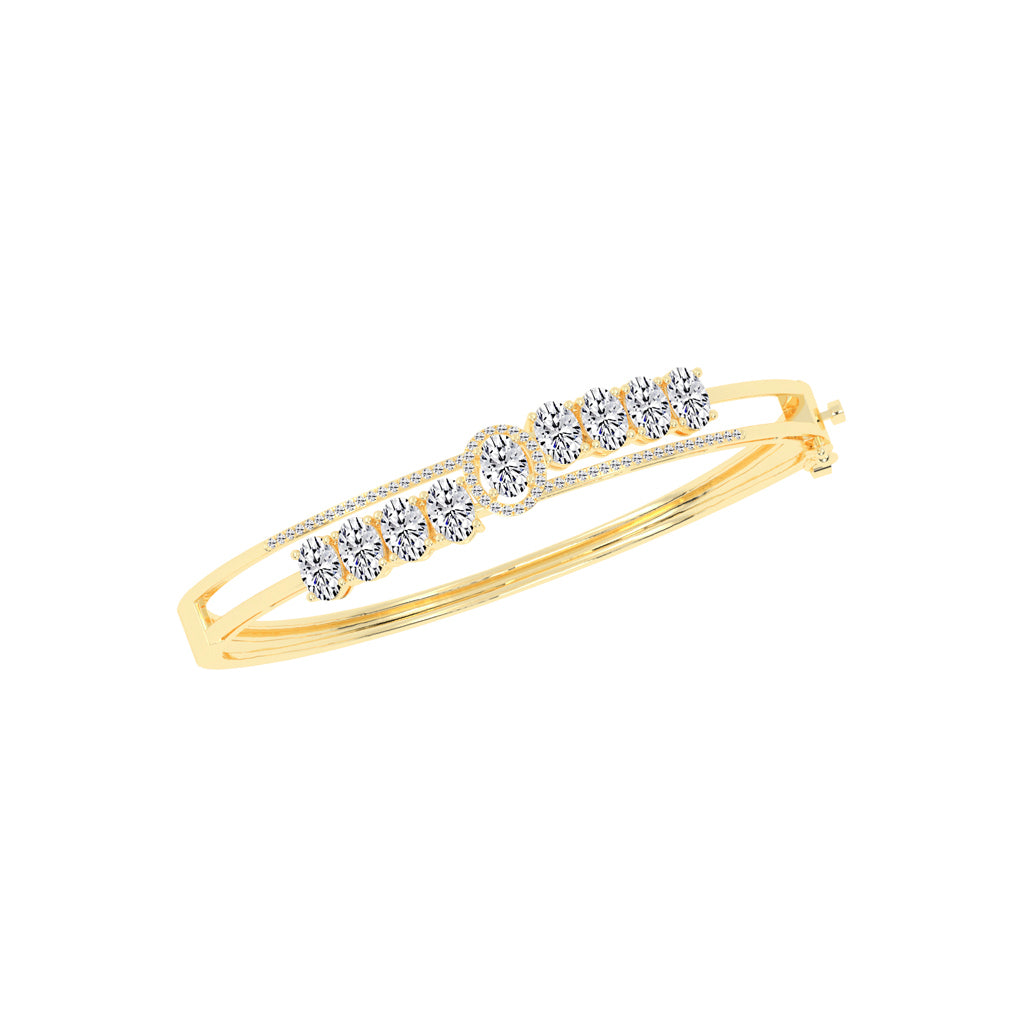 Zaria 4.25Ct Split Oval Cut Kada Lab Diamond Bracelet
