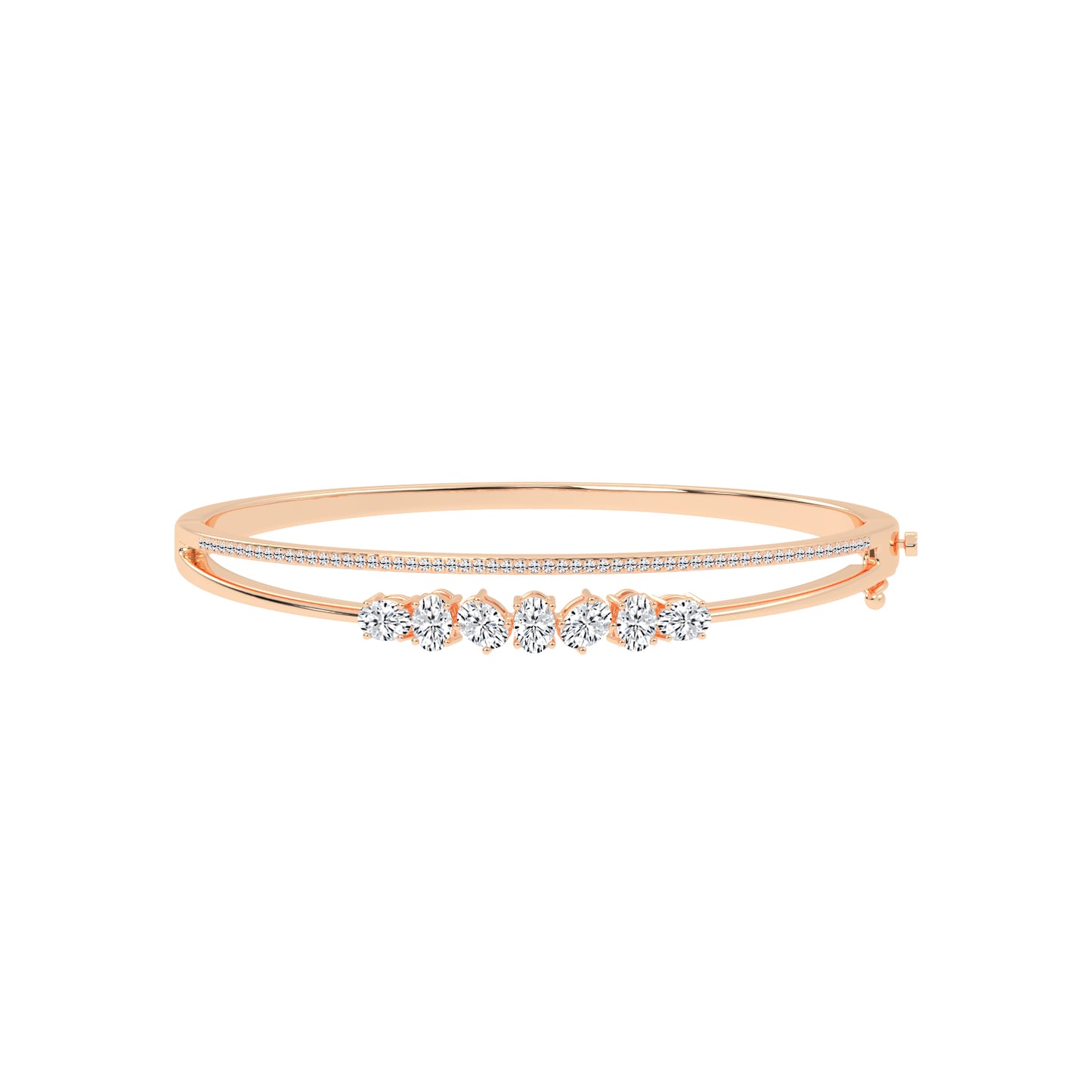 Elara 2Ct Split Oval Cut Kada Lab Diamond Bracelet