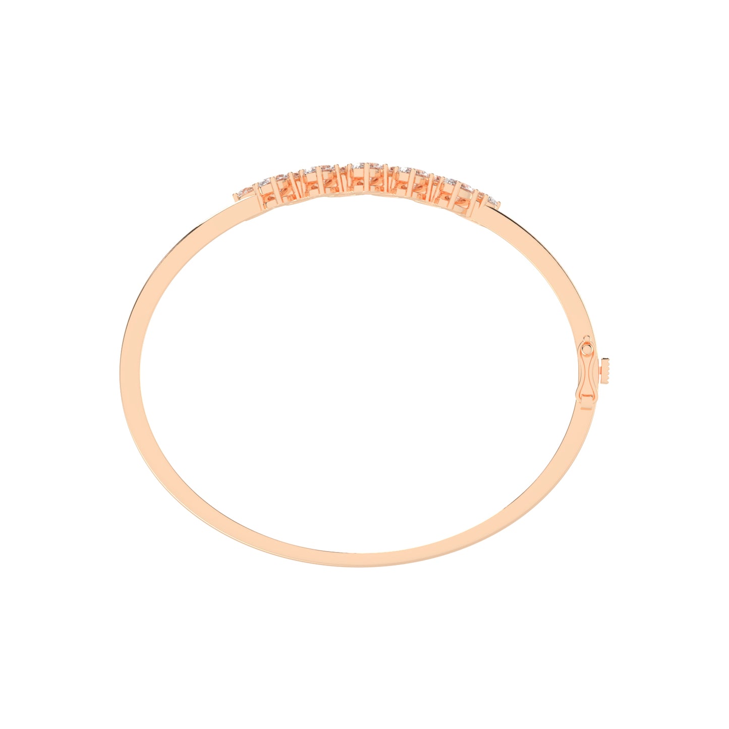 Alina 3Ct Reversed Tapred Oval Cut Kada Lab Diamond Bracelet