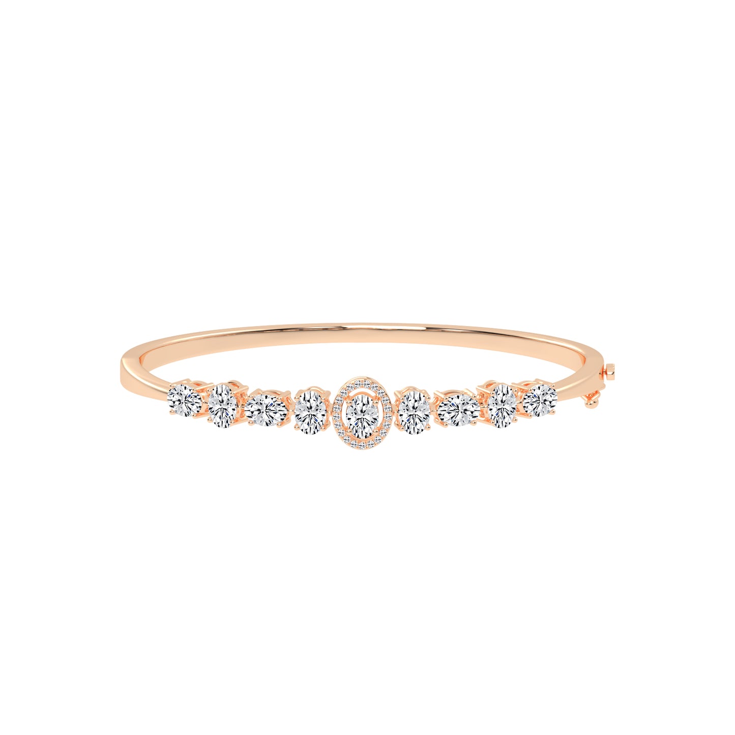 Ravina Oval Cut Kada Lab Diamond Bracelet