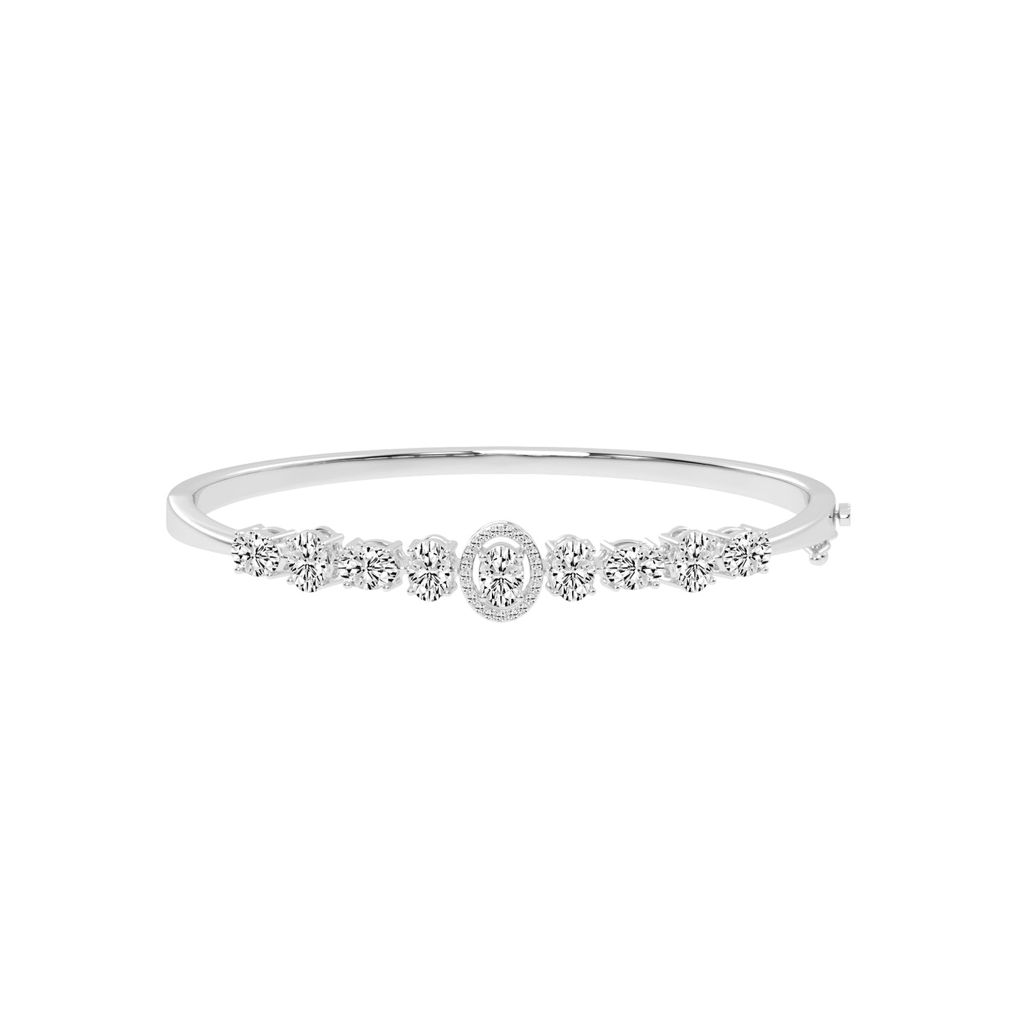 Ravina Oval Cut Kada Lab Diamond Bracelet