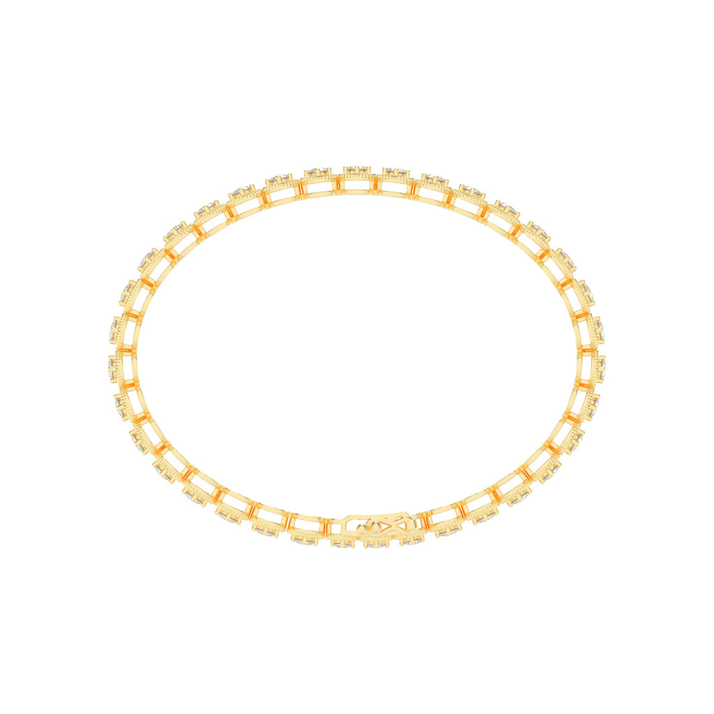 Thalia 25Ct Miracle Setting Round Cut Tennis Lab Diamond Bracelet