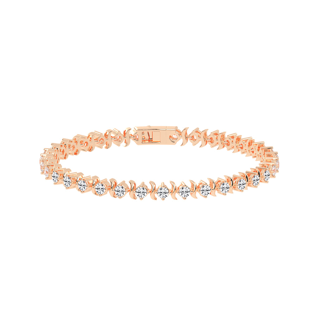 Lumina Charm Round Cut Delicate Lab Diamond Bracelet