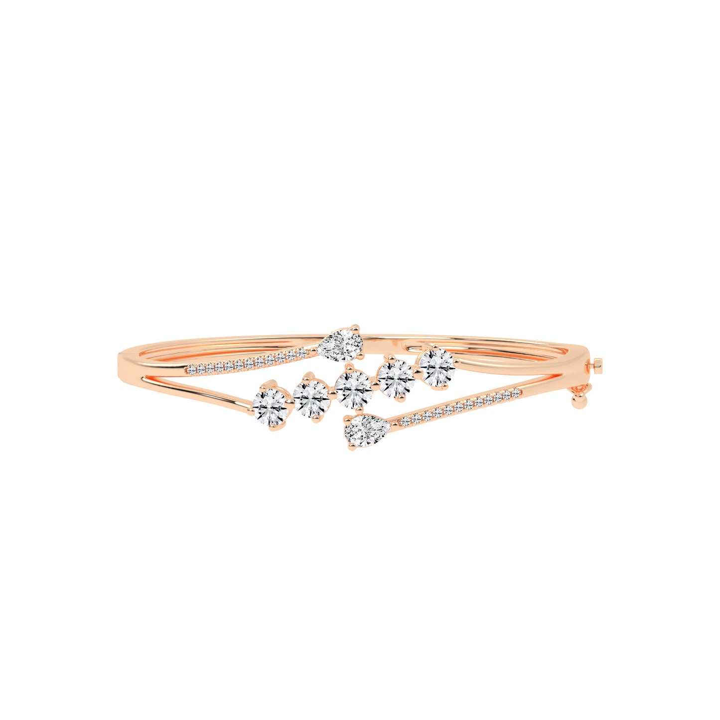 Arelis 3.75Ct Bypass Pear Cut Kada Lab Diamond Bracelet