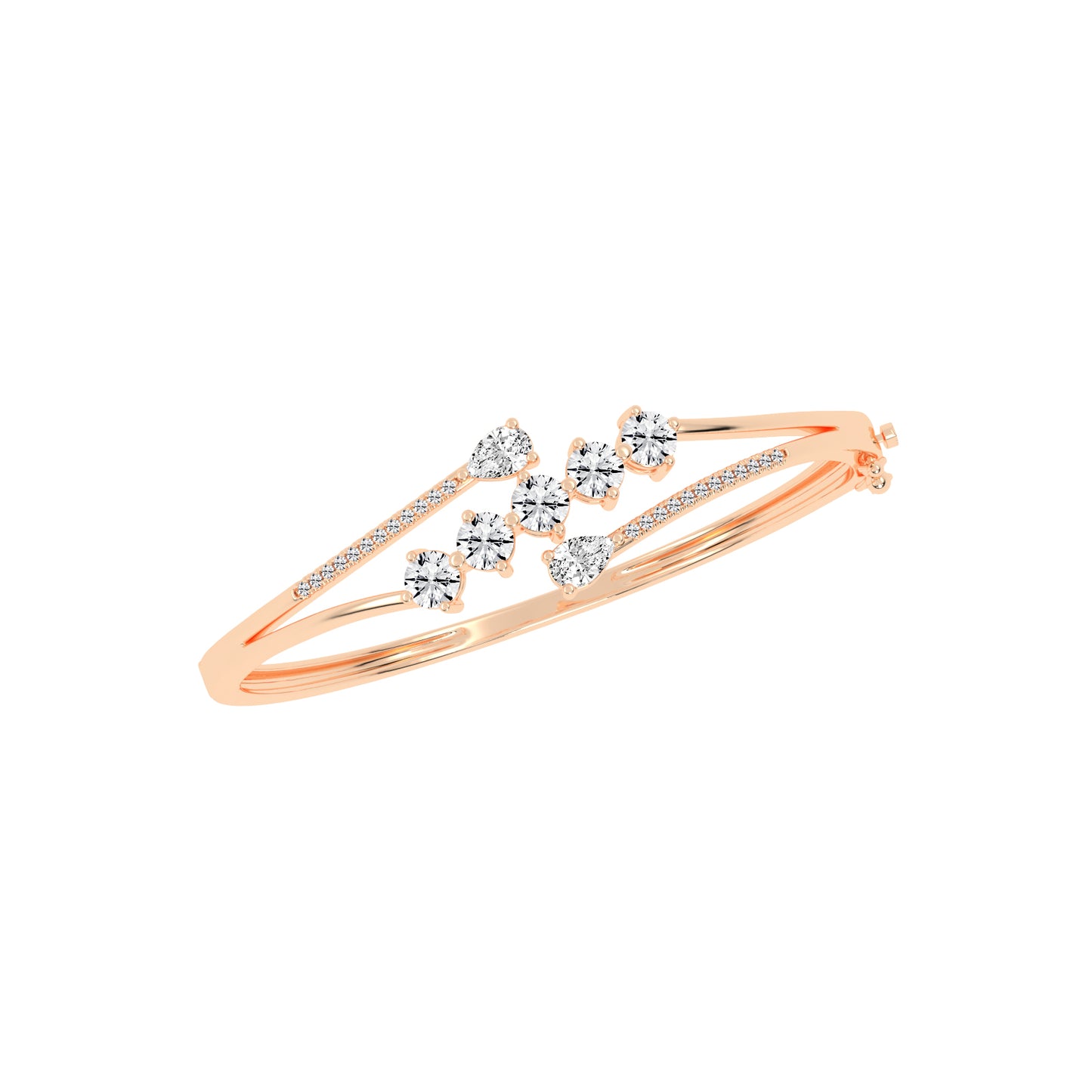 Arelis 3.75Ct Bypass Pear Cut Kada Lab Diamond Bracelet