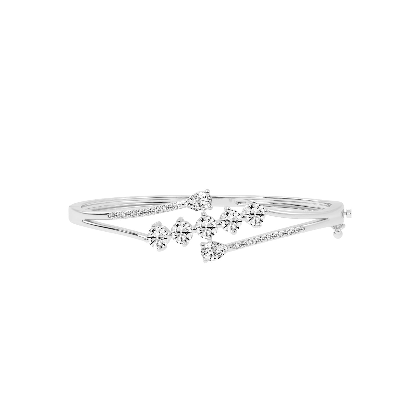 Arelis 3.75Ct Bypass Pear Cut Kada Lab Diamond Bracelet