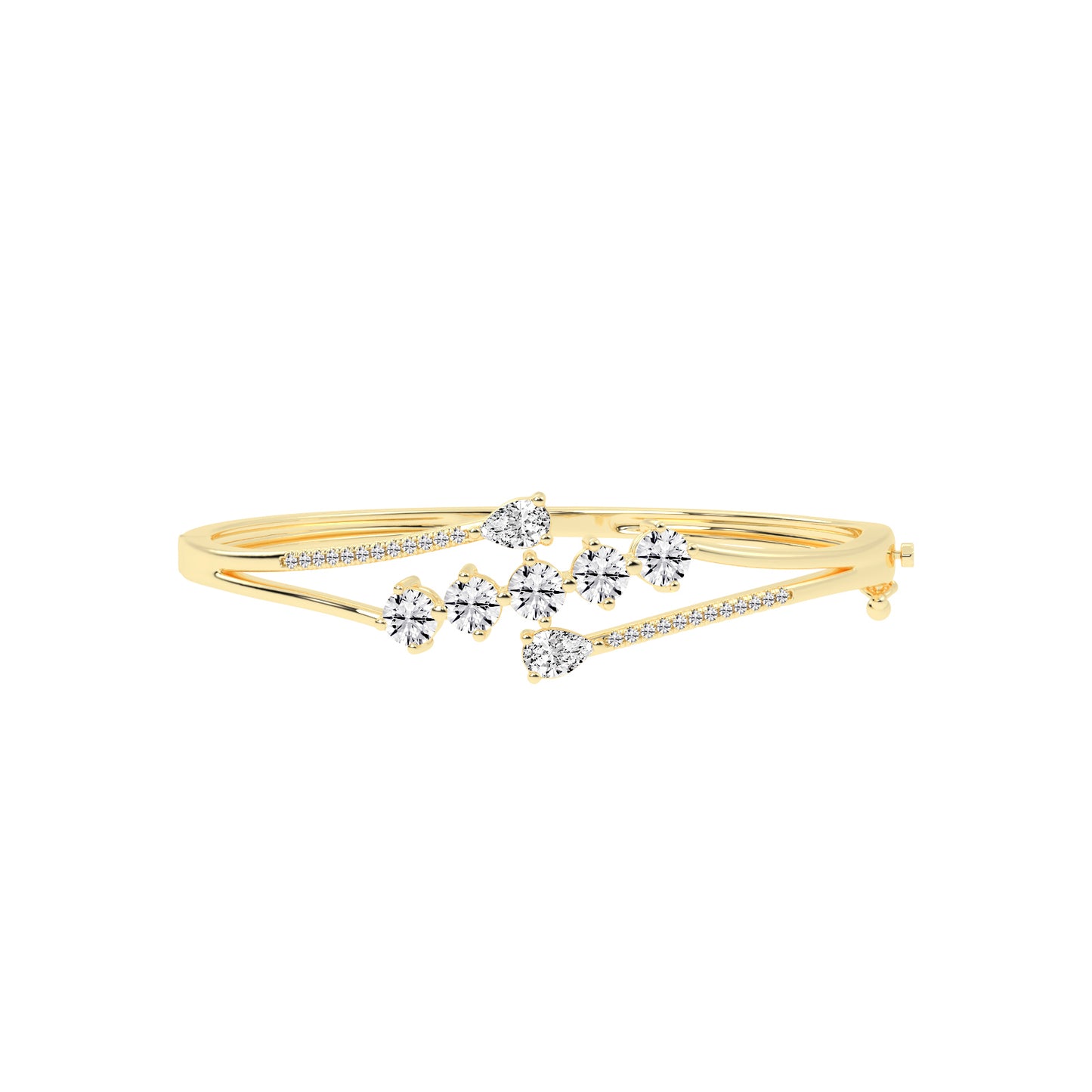 Arelis 3.75Ct Bypass Pear Cut Kada Lab Diamond Bracelet