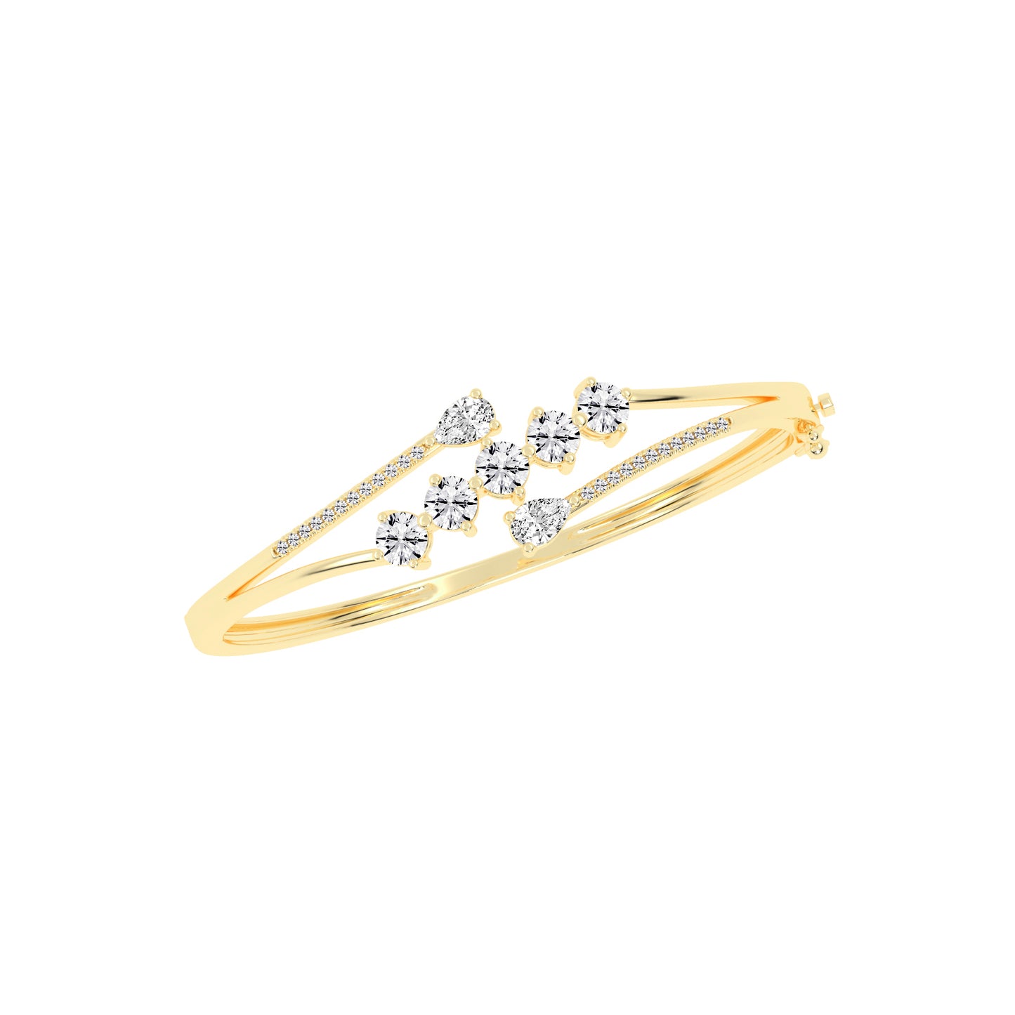 Arelis 3.75Ct Bypass Pear Cut Kada Lab Diamond Bracelet