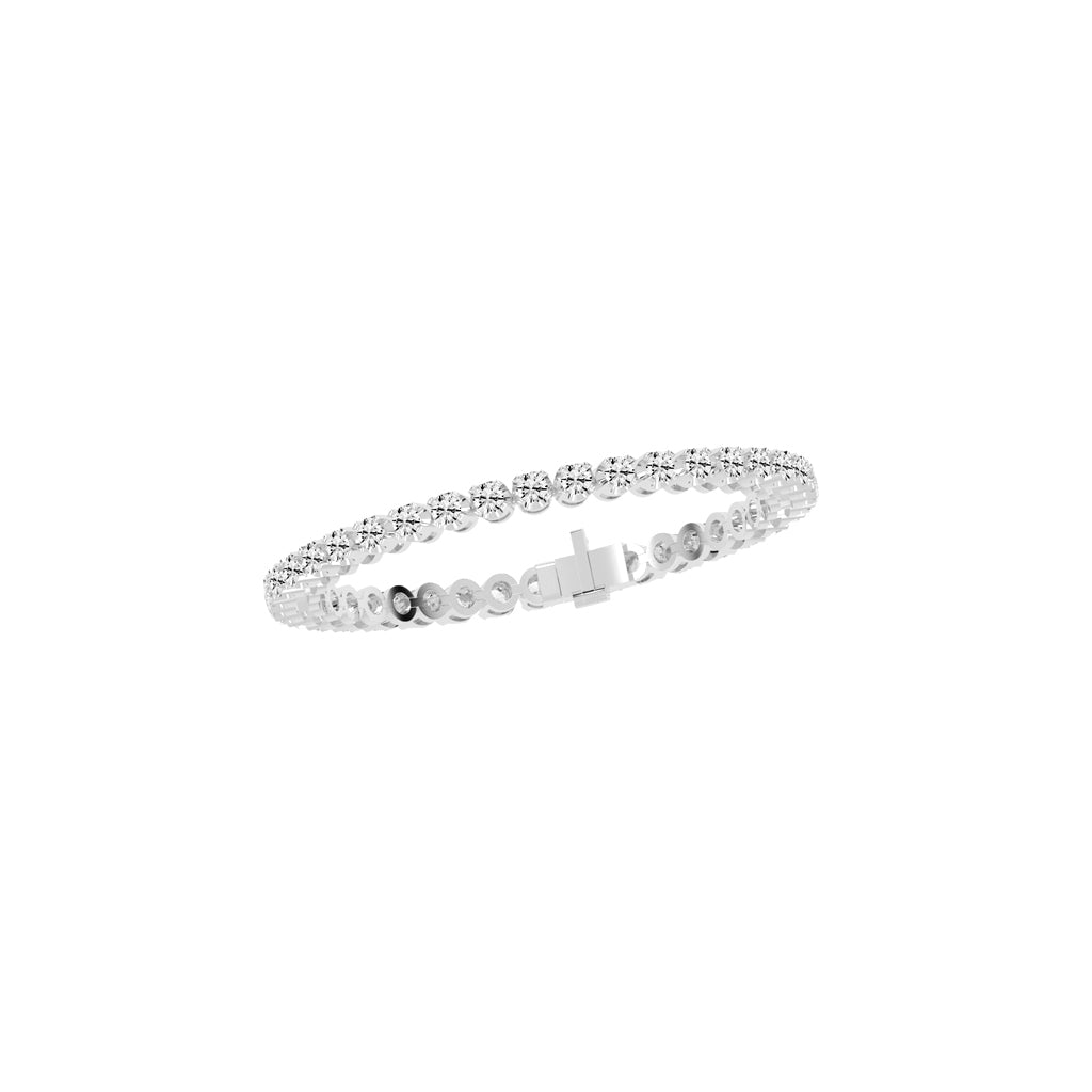 Eterna Shine 3.25Ct Bezel Setting Round Cut Delicate Lab Diamond Bracelet