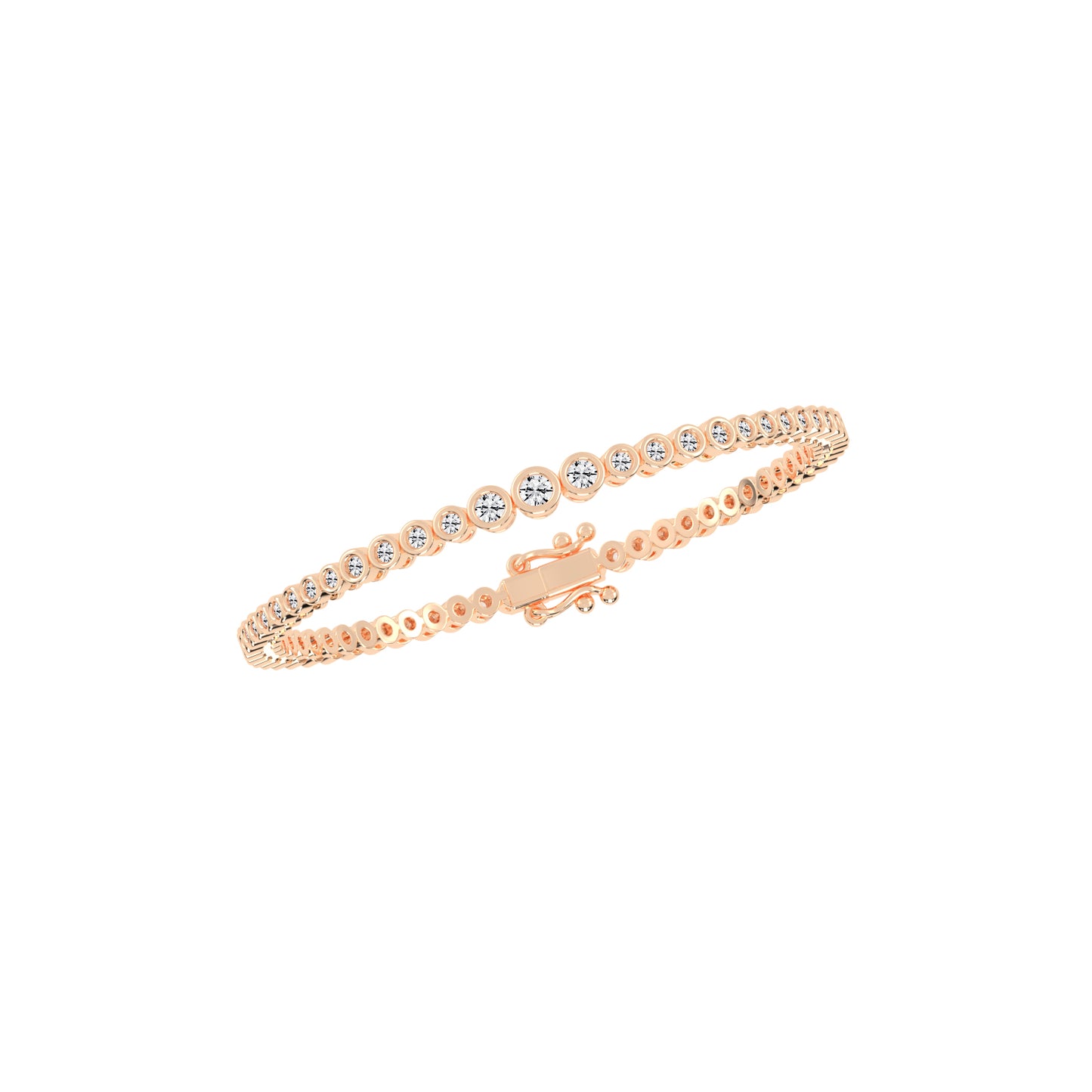 Livia 1.25Ct Bezel Round Cut Tennis Lab Diamond Bracelet
