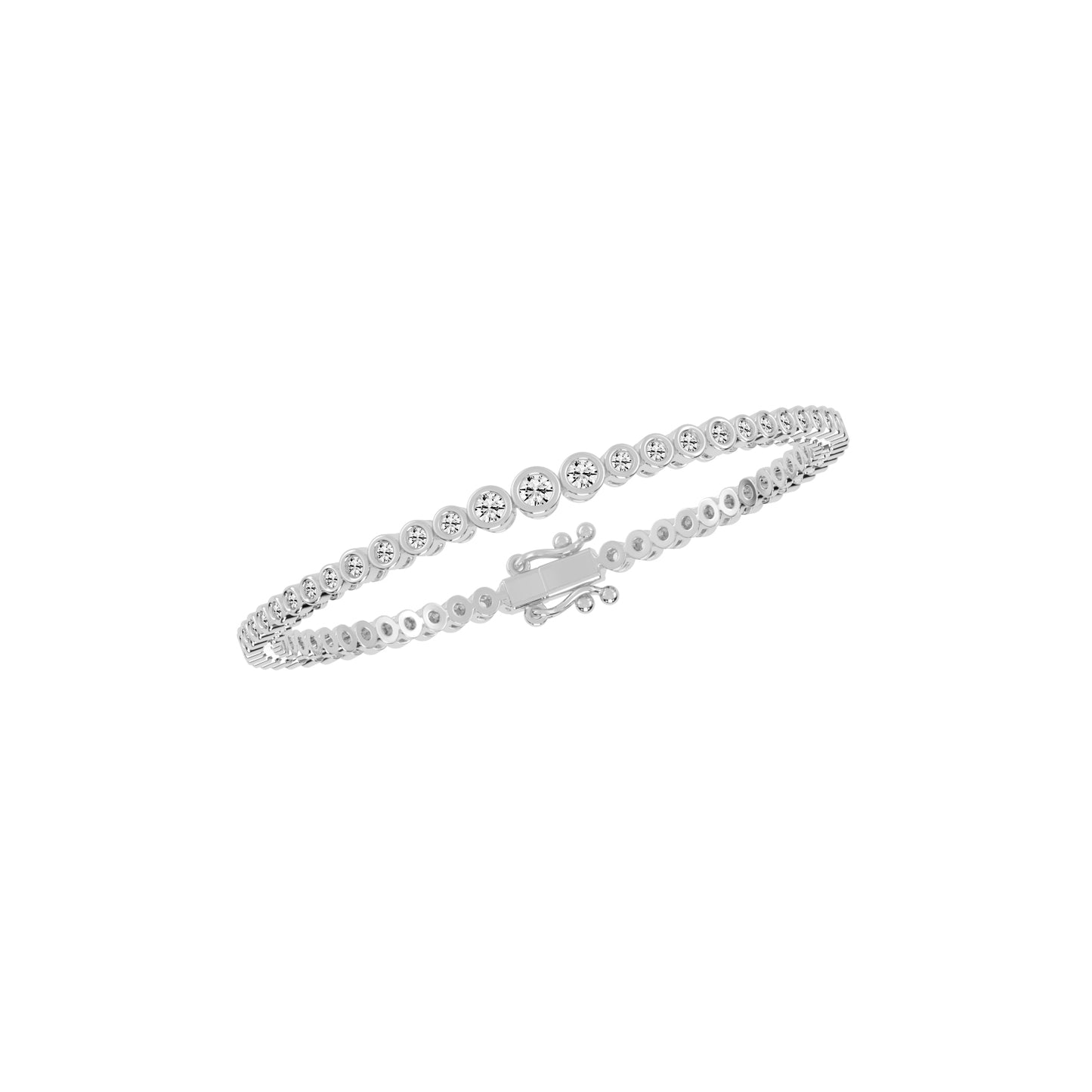 Livia 1.25Ct Bezel Round Cut Tennis Lab Diamond Bracelet