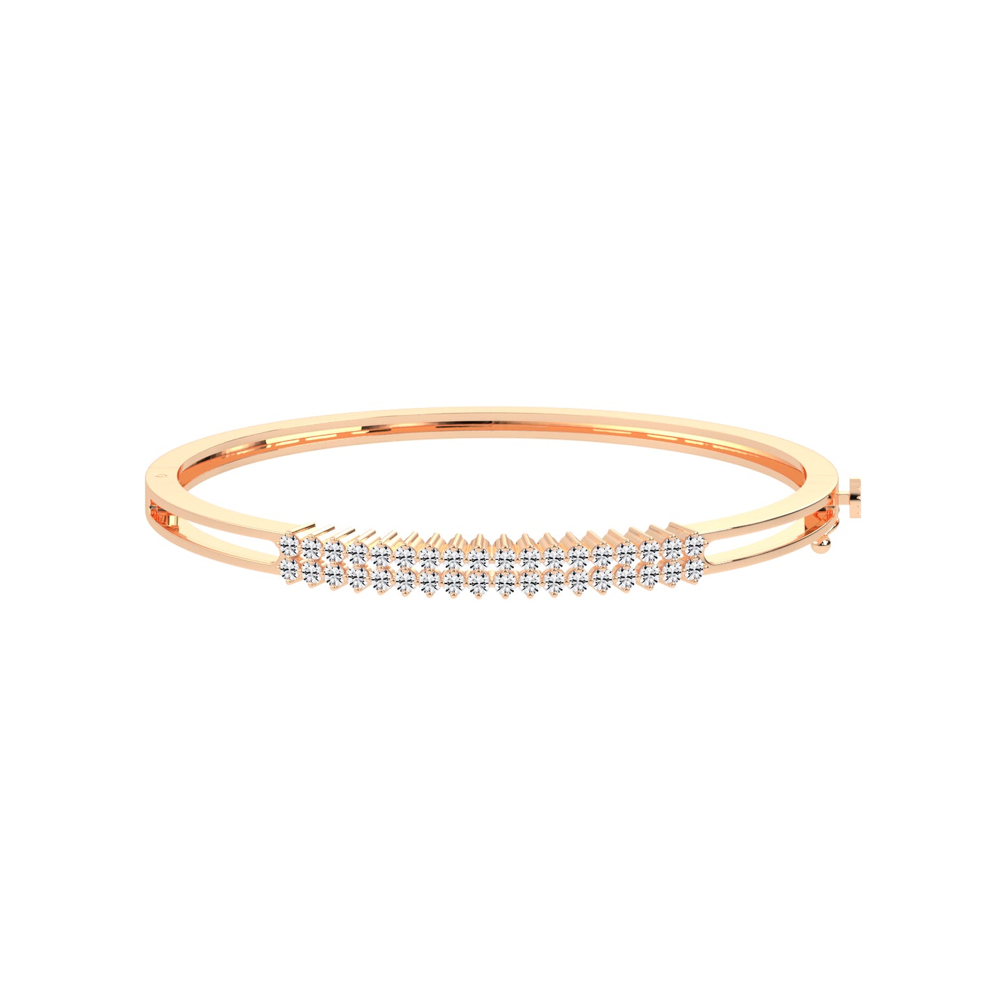 Miri 1.25Ct Two Row Round Cut Kada Lab Diamond Bracelet
