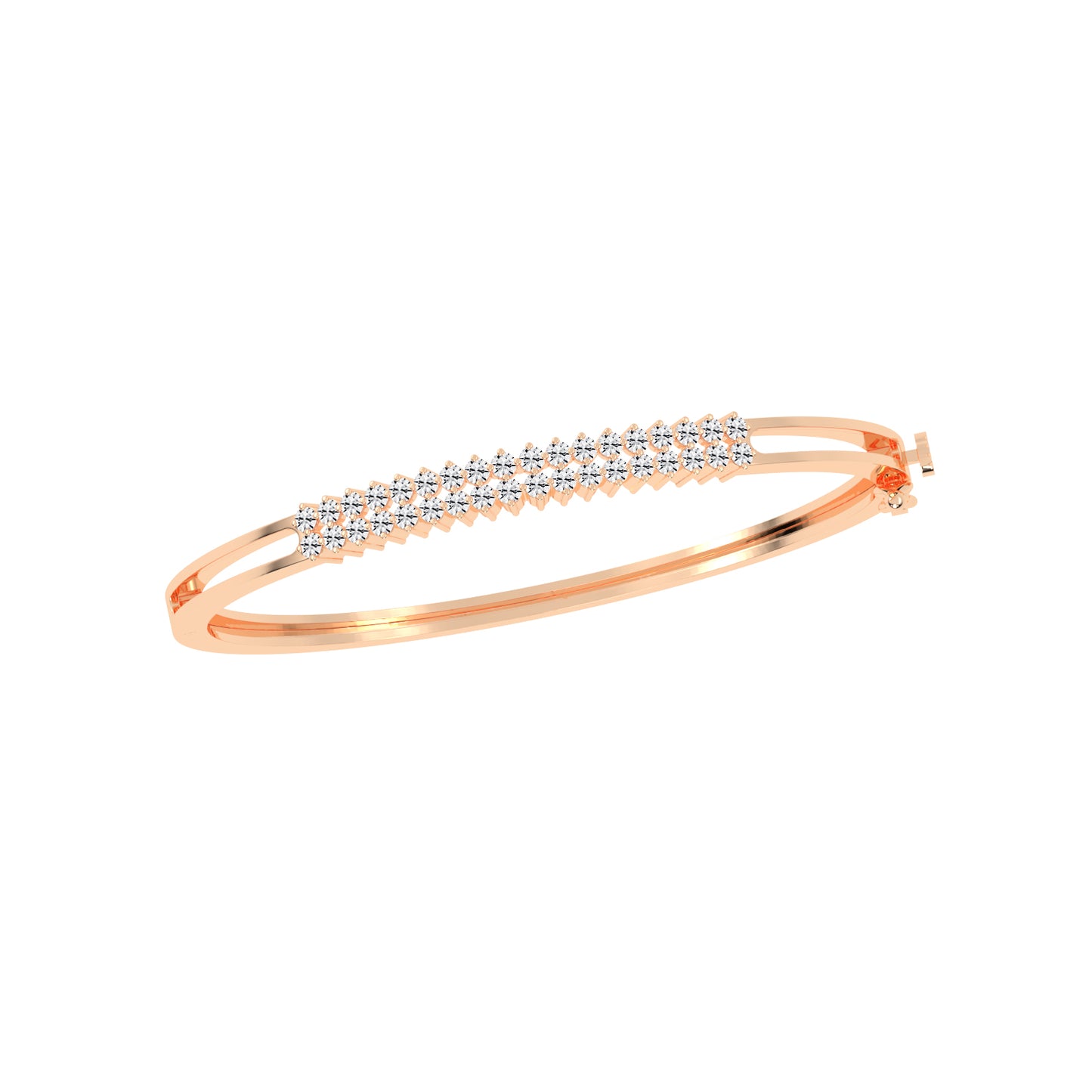 Miri 1.25Ct Two Row Round Cut Kada Lab Diamond Bracelet