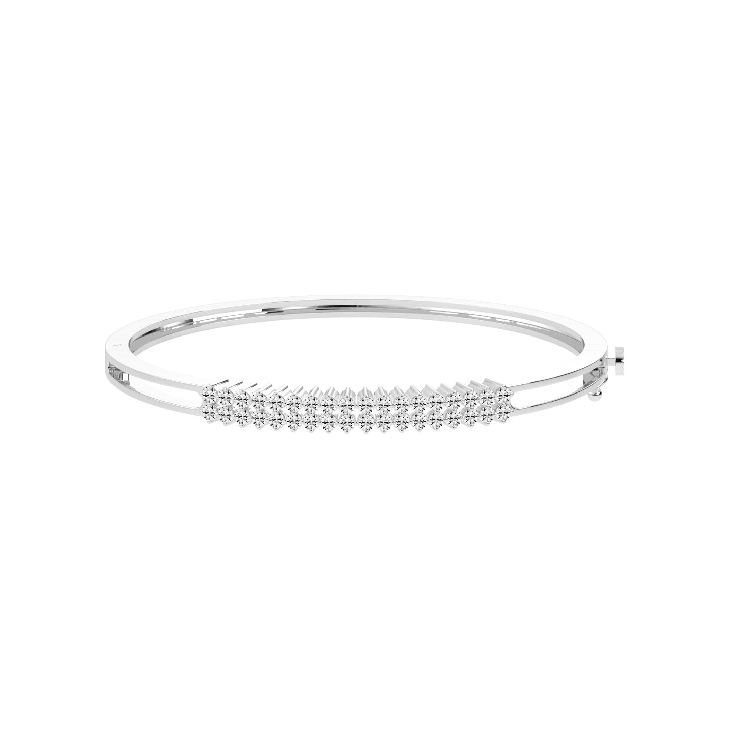 Miri 1.25Ct Two Row Round Cut Kada Lab Diamond Bracelet