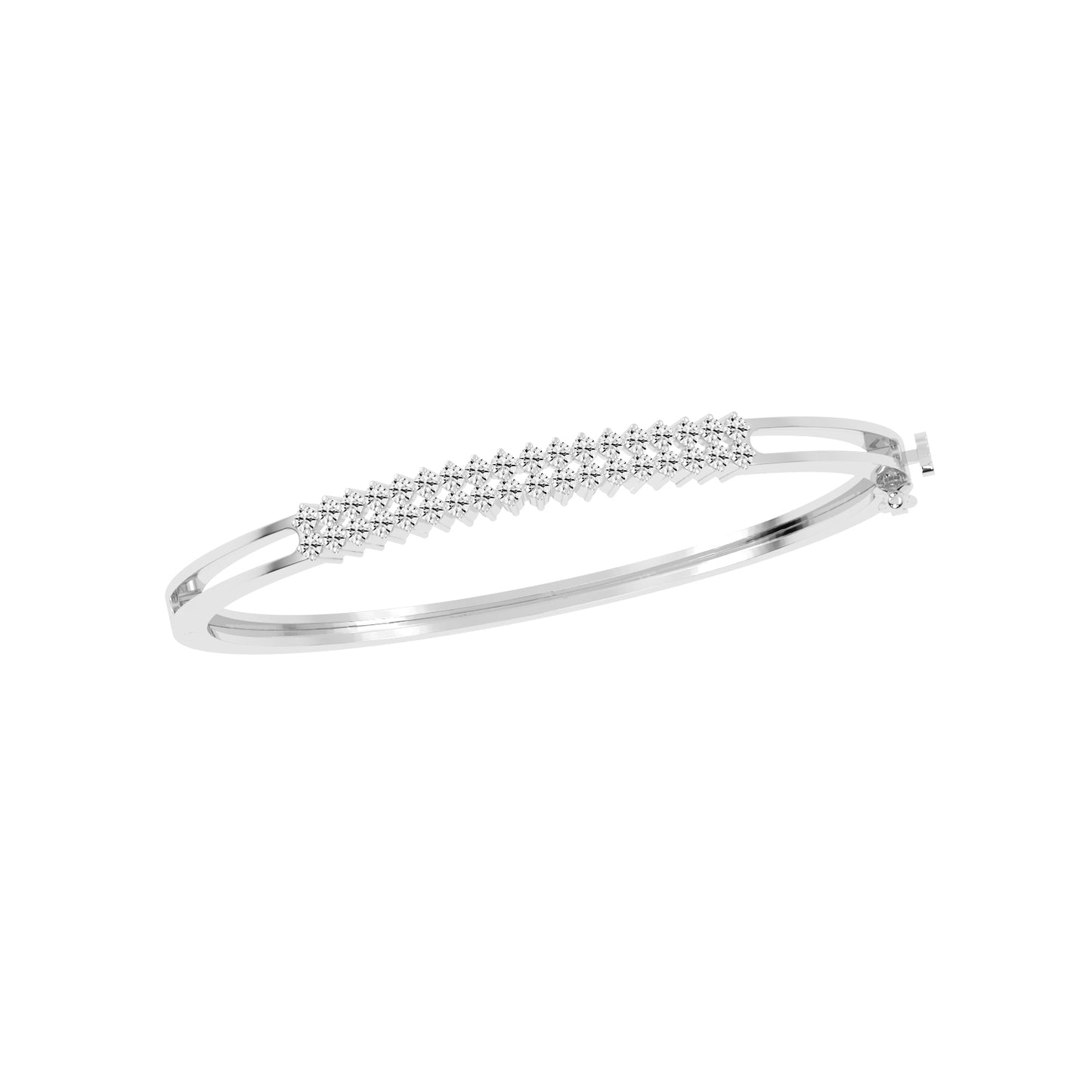 Miri 1.25Ct Two Row Round Cut Kada Lab Diamond Bracelet