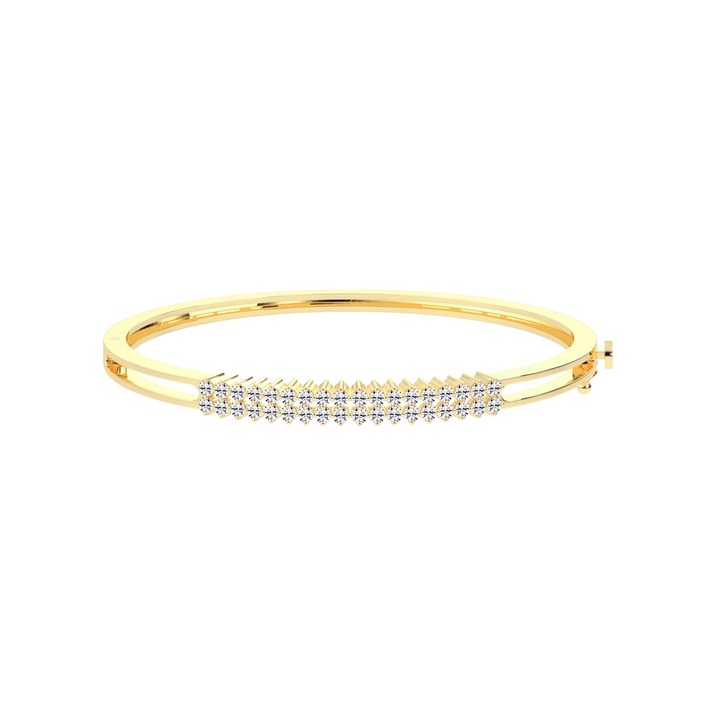 Miri 1.25Ct Two Row Round Cut Kada Lab Diamond Bracelet