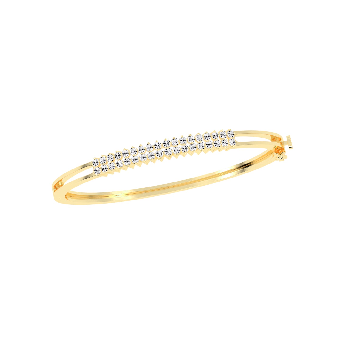 Miri 1.25Ct Two Row Round Cut Kada Lab Diamond Bracelet